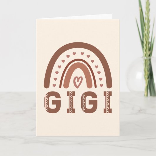 Carte Gigi Boho Arc-en-ciel de mignons cadeaux grand-mèr (Devant)