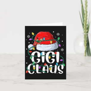 Carte Gigi Claus Lumières de Noël Famille de grand-mère
