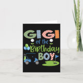 Carte Gigi du garçon d'anniversaire de la famille de gol (Devant)