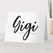 Carte Gigi EST Annonce Élégante de l'Année en Script (Devant)