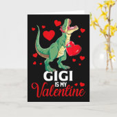 Carte Gigi est mon T Rex Saurus de la Saint-Valentin Joy (Fleur jaune)