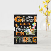 Carte Gigi Of The Wild And Three 3rd Birthday Boy Safari (Fleur jaune)