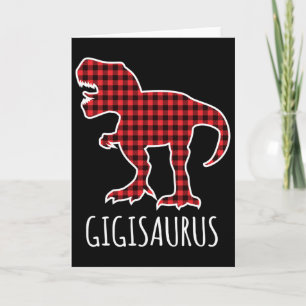Carte Gigisaurus Buffalo à carreaux Dinosaure Drôle de t