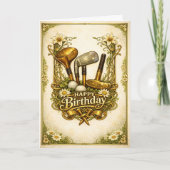 Carte Gilded Golf Antique Illustration Birthday (Devant)