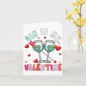 Carte Gin Est Mon Valentin Coeurs Famille Buveuse Assort (Fleur jaune)