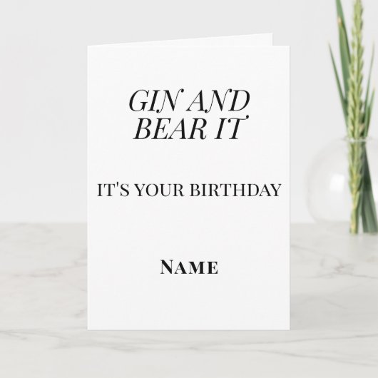 Carte Gin et l'encaisser Anniversaire – Personnalisé Drô (Devant)