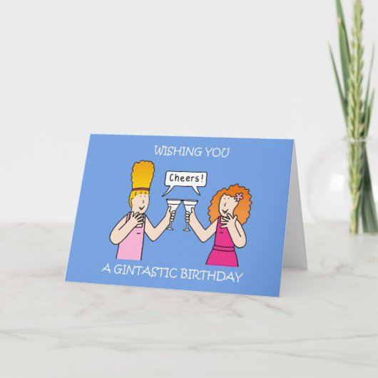 Carte Gin Lover's Birthday Humour for Her. (Devant)