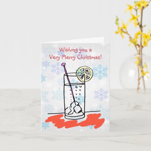 Carte Gin Sling Joyeux Noël (Fleur jaune)