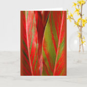 Carte "Gingembre rouge et vert" (Fleur jaune)
