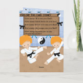 Carte Ginger Boys Karate Secret Message Joyeux anniversa (Dos)
