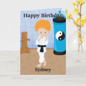 Carte Ginger Boys Karate Secret Message Joyeux anniversa (Fleur jaune)