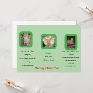 Carte Ginger Cat Texte photo Whimsical Christmas Card
