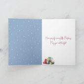 Carte Ginger de Noël Kitty regarder un cardinal (Intérieur)