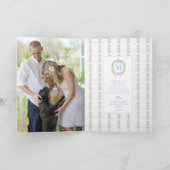 Carte Ginger Jar & Christmas Berries Monogramme Photo (Intérieur)