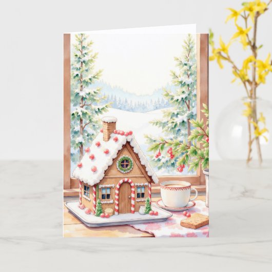 Carte Gingerbread Christmas (Fleur jaune)