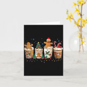 Carte Gingerbread Christmas Coffee Cute Sweet Winter Hol (Fleur jaune)