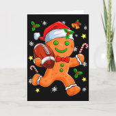 Carte Gingerbread Cookie Playing Football Merry Christma (Devant)