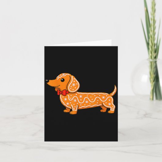 Carte Gingerbread Dachshund Christmas Cute Weiner Dog  (Devant)