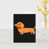 Carte Gingerbread Dachshund Christmas Cute Weiner Dog  (Fleur jaune)