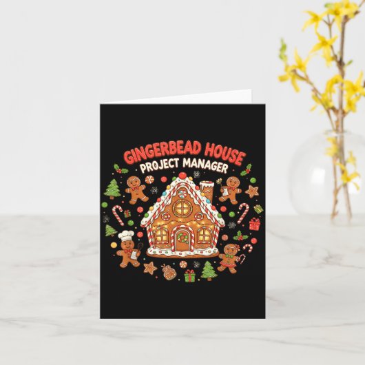 Carte Gingerbread House Project Manager Cookie Baking Fu (Fleur jaune)