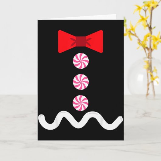 Carte Gingerbread Man Christmas Costume Cookie Baking (Fleur jaune)