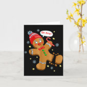 Carte Gingerbread Man Cookie Ugly Sweater Oh Snap Christ (Fleur jaune)