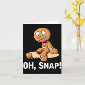 Carte Gingerbread Man Oh Snap Christmas Funny Cookie Bak (Fleur jaune)