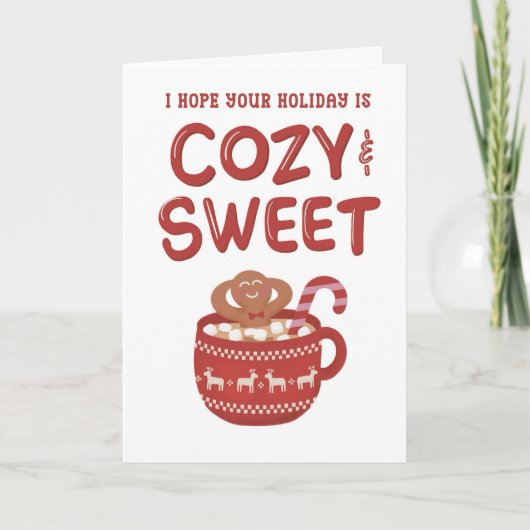 Carte Gingerbread Man Relaxing In Mug Christmas Holiday (Devant)