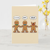 Carte Gingerbread Men Christmas Comic Bite Humor (Fleur jaune)