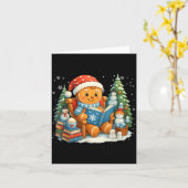 Carte Gingerbread Reading Book Lovers Christmas Bookworm (Fleur jaune)