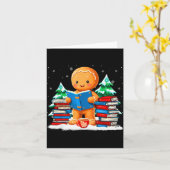 Carte Gingerbread Reading Books Librarians Merry Christm (Fleur jaune)