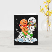 Carte Gingerbread Ridding Dalmatian Reindeer Christmas B (Fleur jaune)
