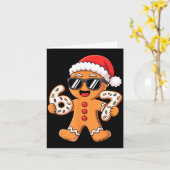 Carte Gingerbread Santa With Sungles Holding 67 Cookies  (Fleur jaune)