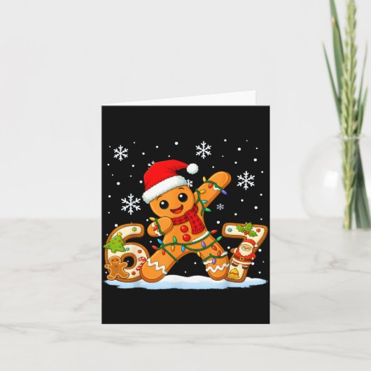 Carte Gingerbread Six Seven 67 Meme 6 7 Funny Christmas (Devant)