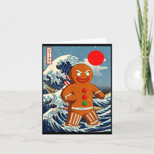 Carte Gingerbread-zilla Art japonais vintage drôle de No