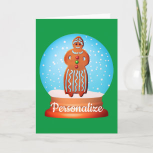 Carte Gingerpain femme biscuit neigeux globe