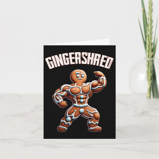 Carte Gingersher Funny Gingerbread Homme Gym Bodybuildin (Devant)