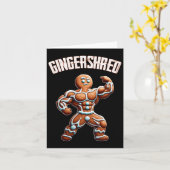 Carte Gingersher Funny Gingerbread Homme Gym Bodybuildin (Fleur jaune)