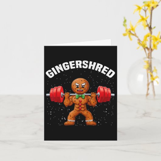 Carte Gingersher Funny Gingerbread Homme Gym Bodybuildin (Fleur jaune)