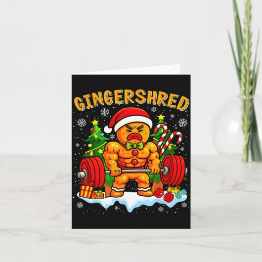 Carte Gingershred Funny Gingerbread Man Gym Bodybuilding (Devant)