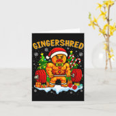 Carte Gingershred Funny Gingerbread Man Gym Bodybuilding (Fleur jaune)