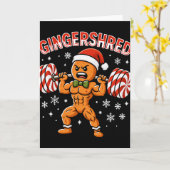 Carte Gingershred Funny Gingerbread Man Gym Bodybuilding (Fleur jaune)