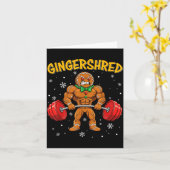 Carte Gingershred Funny Gingerbread Man Gym Bodybuilding (Fleur jaune)