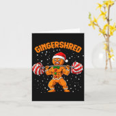 Carte Gingershred Funny Gingerbread Man Gym Bodybuilding (Fleur jaune)