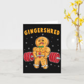 Carte Gingershred Funny Gingerbread Man Gym Bodybuilding (Fleur jaune)
