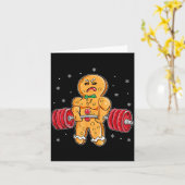 Carte Gingershred Funny Gingerbread Man Gym Bodybuilding (Fleur jaune)