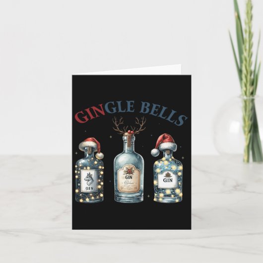 Carte Gingle Bells Funny Gin Gin Bells Christmas Tree Me (Devant)