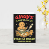 Carte Gingy's Baby Bakery Freshly Baked Coming Soon Chri (Fleur jaune)