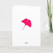 Carte Ginkgo Feuille Modern avec ses condoléances (Dos)