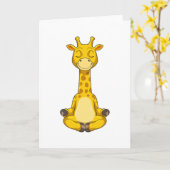 Carte Girafe à la méditation de yoga (Fleur jaune)